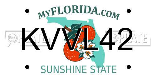 KVVL42 Florida License Plate