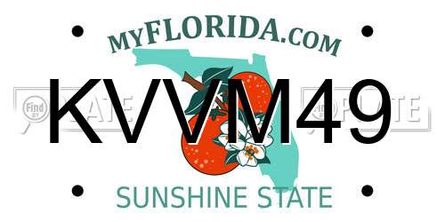 KVVM49 Florida License Plate