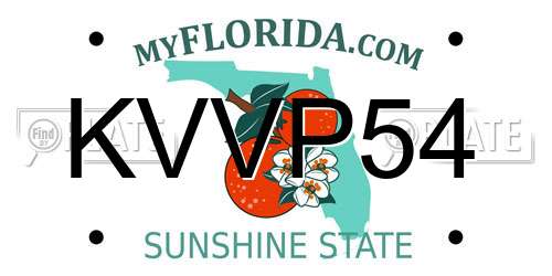 KVVP54 Florida License Plate