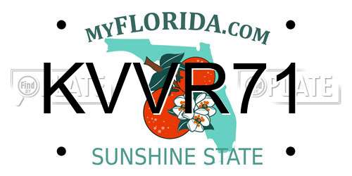 KVVR71 Florida License Plate