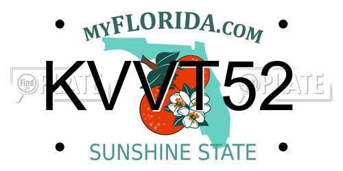 KVVT52 Florida License Plate