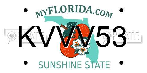 KVVV53 Florida License Plate