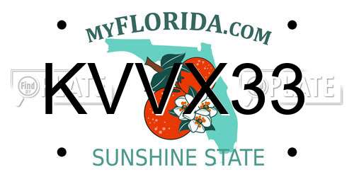 KVVX33 Florida License Plate