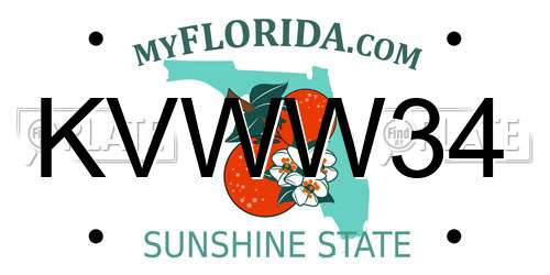 KVWW34 Florida License Plate