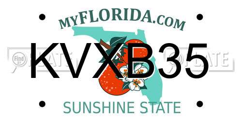 KVXB35 Florida License Plate