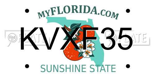 KVXF35 Florida License Plate