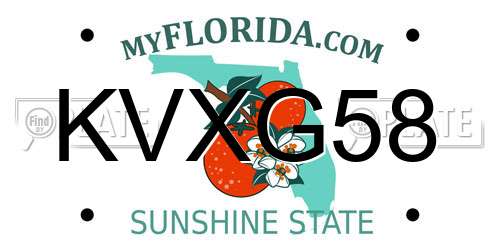 KVXG58 Florida License Plate