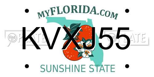 KVXJ55 Florida License Plate