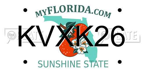 KVXK26 Florida License Plate