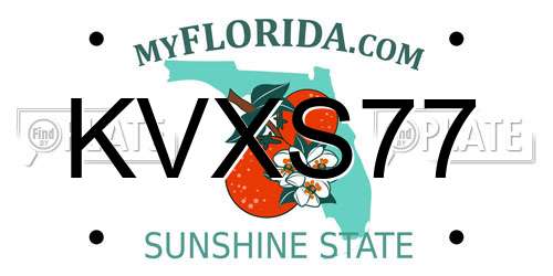 KVXS77 Florida License Plate