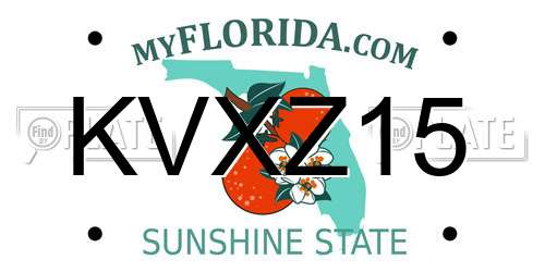 KVXZ15 Florida License Plate