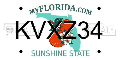 KVXZ34 Florida License Plate
