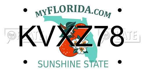 KVXZ78 Florida License Plate