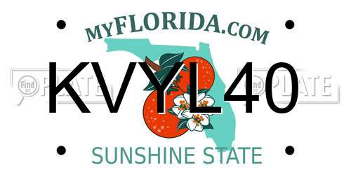 KVYL40 Florida License Plate