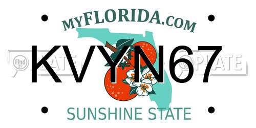 KVYN67 Florida License Plate