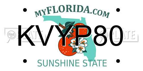 KVYP80 Florida License Plate