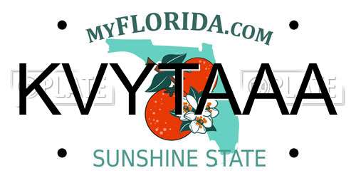 KVYTAAA Florida License Plate