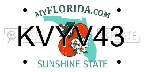 KVYV43 Florida License Plate