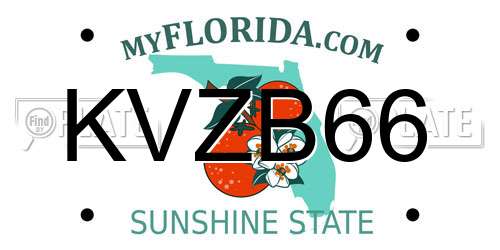 KVZB66 Florida License Plate