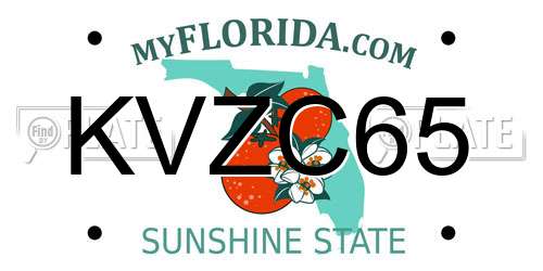 KVZC65 Florida License Plate