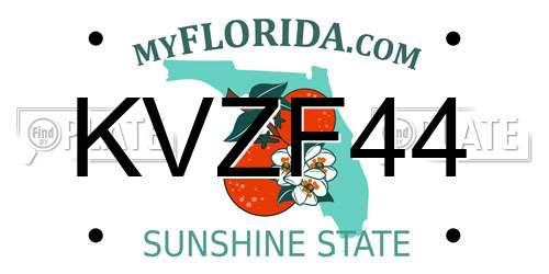 KVZF44 Florida License Plate