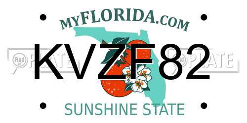 KVZF82 Florida License Plate