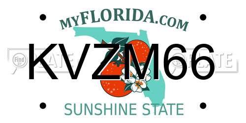 KVZM66 Florida License Plate