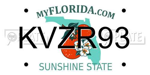 KVZR93 Florida License Plate
