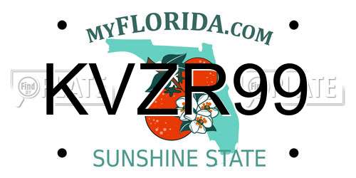 KVZR99 Florida License Plate
