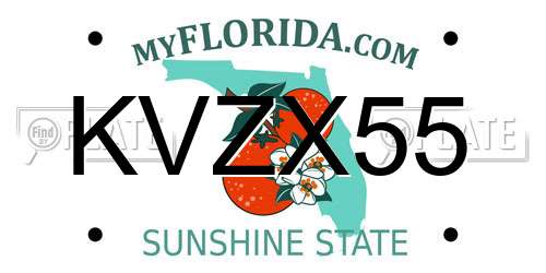 KVZX55 Florida License Plate
