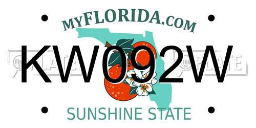 KW092W Florida License Plate