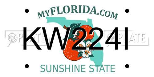 KW224I Florida License Plate