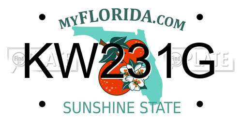KW231G Florida License Plate