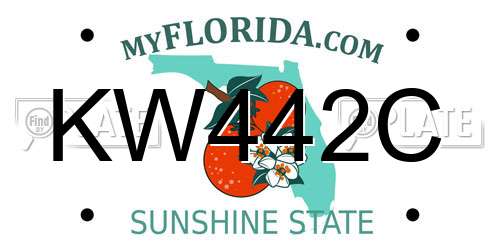 KW442C Florida License Plate