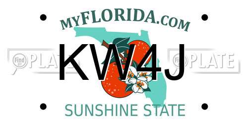 KW4J Florida License Plate