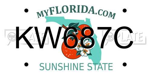 KW687C Florida License Plate