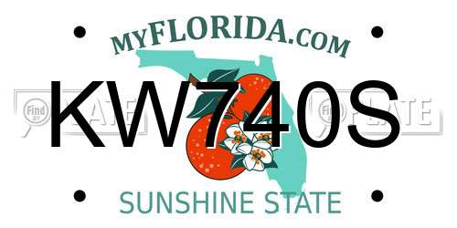 KW740S Florida License Plate