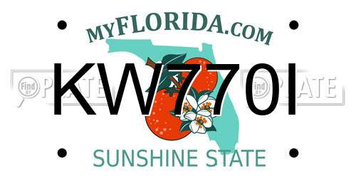 KW770I Florida License Plate