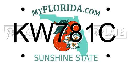 KW781C Florida License Plate
