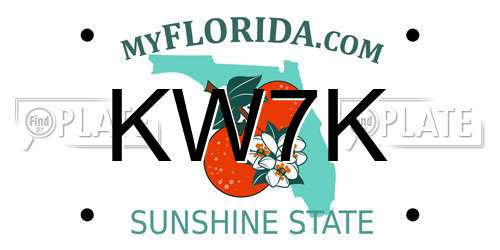 KW7K Florida License Plate