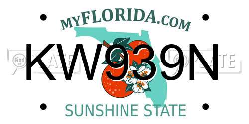 KW939N Florida License Plate