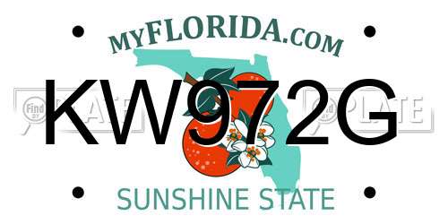 KW972G Florida License Plate