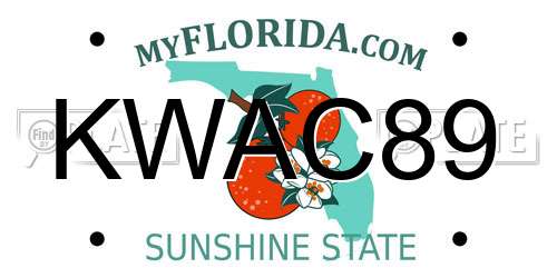 KWAC89 Florida License Plate