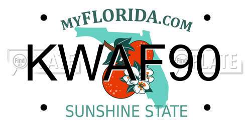 KWAF90 Florida License Plate