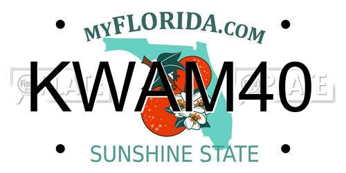 KWAM40 Florida License Plate
