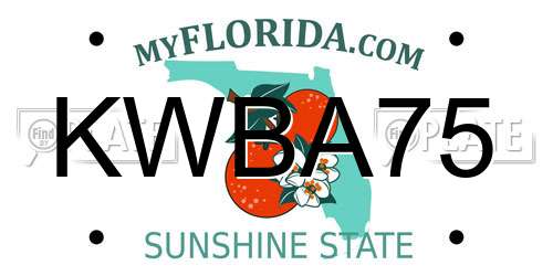 KWBA75 Florida License Plate