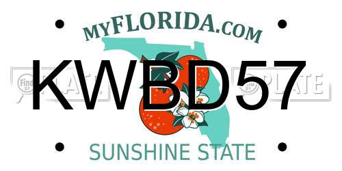 KWBD57 Florida License Plate
