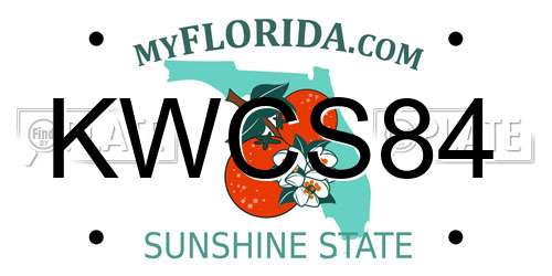 KWCS84 Florida License Plate