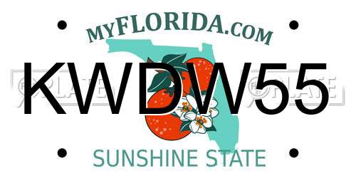 KWDW55 Florida License Plate