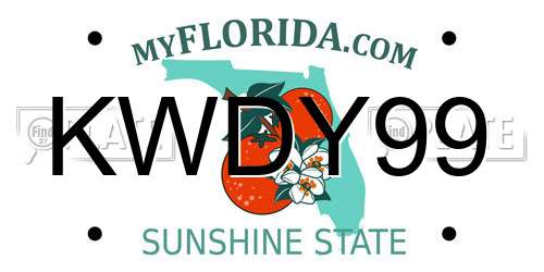 KWDY99 Florida License Plate